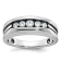 Rhodium Over 10K White Gold with Black Rhodium Men's Satin Diamond Ring 0.51ctw