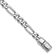 Rhodium Over Sterling Silver Polished 8.5mm Figaro 8 Inch Chain Bracelet