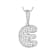 CZ Initial E Bubble Letter Pendant Necklace In Sterling Silver 1.82ctw