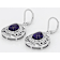 Purple Turquoise Artisan Inspired Sterling Silver Dangle Earrings 9x8mm