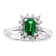 0.70ctw Emerald and Diamond Ring in 14k White Gold