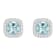 5mm Cushion Aquamarine 1/5 ctw Diamond Rhodium Over Sterling Silver Halo
Stud Earrings