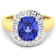 3.41ctw Violet Tanzanite and Diamond 14K Yellow Gold Halo Ring