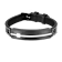 Mens Black Leather and Stainless Steel Cross Bracelet