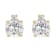 4mm Round White Topaz with Diamond Accents 14k Yellow Gold Stud Earrings
