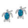 Rhodium Over Sterling Silver Enameled Polished Turtle Post Earrings