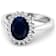 1.49ctw Blue Sapphire and Diamond 14K White Gold Halo Ring