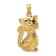 14k Yellow Gold Textured Sitting Cat Pendant