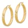 14k Yellow Gold Polished Diamond-Cut 1 3/16" In and Out Hoop Earrings