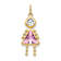 10k Yellow Gold Pink Simulant June Birthstone and Clear Cubic Zirconia
Girl Charm