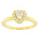 Moissanite 14k yellow gold over silver heart shape promise ring .35ctw DEW