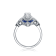 Rhodium Plated over Sterling Silver with Blue Color Cubic Zirconia
Modern Ring
