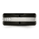 Stainless Steel Polished Black Ceramic CZ Beveled Edge Ring