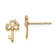 14k Yellow Gold Cubic Zirconia Key Post Earrings