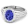 Oval Purple Tanzanite Diamond Bridge 14K White Gold Ring