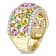 Pink, Orange Sapphire, Tsavorite and Diamond 14K Yellow Gold Ring 3.07ctw