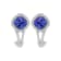 14K White Gold Rectangular Cushion Tanzanite and Diamond Earrings 3.53ctw