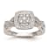 Rhodium Over 14K White Gold Diamond Cluster Engagement Ring 0.39ctw