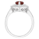 8x5mm Pear Shape Garnet And White Topaz Accents Rhodium Over Sterling
Silver Double Halo Ring
