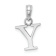 Rhodium Over 14k White Gold Polished Block Letter Y Initial Pendant