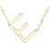 Sideways Initial E Necklace In Solid 14K Yellow Gold 18 Inch