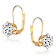 CZ Solitaire Drop Earrings In 14K Gold Over Sterling Silver