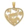 14k Yellow Gold Enamel Dragonfly and Flower in Heart Charm