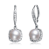 Pear Shape Pearl Simulant Drop Earrings In Sterling Silver