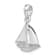 Rhodium Over Sterling Silver Polished 3D Sailboat Pendant