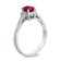 0.50cttw Natural Heated Ruby and Diamond Ring in 14k White Gold