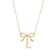 Initial L Bow CZ Necklace In 14K Gold Over Sterling Silver 0.23ctw