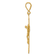 14k Yellow Gold Satin and Diamond-Cut Crucifix Pendant