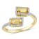 0.75ctw Citrine and 0.25ctw Diamond 14k Yellow Gold Bypass Ring