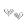 Pave CZ Heart Stud Earrings In White Gold Over Sterling Silver