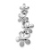Rhodium Over 14k White Gold Diamond Four Flower Chain Slide Pendant