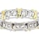 Two-Tone CZ Eternity Band Ring In Platinum And 18K Gold Over Sterling Silver