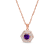 18K Rose Gold Over Sterling Silver 7mm Round Amethyst and White Zircon
Pendant 1.95ctw