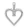 Rhodium Over 14k White Gold Diamond Heart Pendant