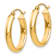 14k Yellow Gold Polished 7/8" Oval Tube Hoop Earrings