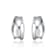 Wave Design Mini Huggie Earrings In Rhodium Over Brass