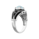 Opal and Black Spinel Sterling Silver Ring 2.12 ctw
