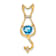 10k Yellow Gold 0.99 ctw Swiss Blue Topaz and Accent Diamond Cat Pendant