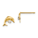 14k Yellow Gold Cubic Zirconia Children's Dolphin Stud Earrings