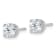 Rhodium Over 14K White Gold 1ct. 5.0mm Round G H I True Light Moissanite Earrings