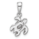 Rhodium Over Sterling Silver Antiqued Crystal Oct Birthstone Turtle Pendant