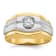 10K Two-tone Yellow and White Gold Men's Polished and Satin Diamond Ring 0.34ctw