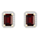 7x5mm Emerald Cut Garnet And Created White Sapphire 10k Yellow Gold Halo
Stud Earrings