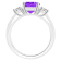8mm Round Amethyst And White Topaz Rhodium Over Sterling Silver 3-Stone Ring