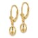 14k Yellow Gold 3D Peace Symbol Dangle Earrings