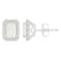 6x4mm Emerald Cut Opal 1/5 ctw Diamond Rhodium Over Sterling Silver Halo
Stud Earrings